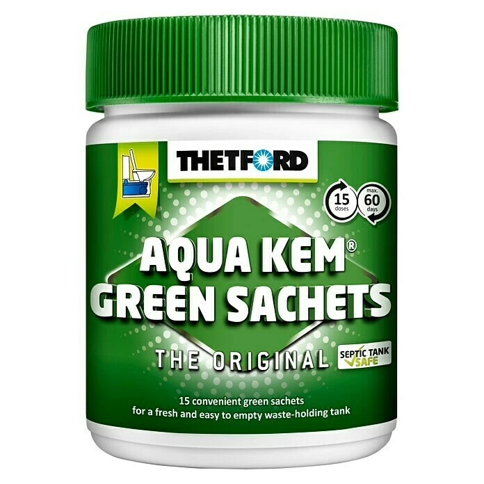 BAUHAUS Thetford Toilettenzusatz Aqua Kem Green Sachets 15 Stk. 3 BAUHAUS Thetford Toilettenzusatz Aqua Kem Green Sachets 15 Stk.