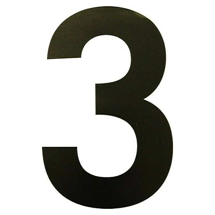 BAUHAUS Folienzeichen Zahl 3, 10 Cm, PVC, Schwarz 3 BAUHAUS Folienzeichen Zahl 3, 10 Cm, PVC, Schwarz