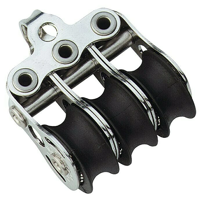 BAUHAUS Sprenger Micro-XS-Block 6 Mm, Mit Bügel, Kugellager, 3 Rollen 3 BAUHAUS Sprenger Micro-XS-Block 6 Mm, Mit Bügel, Kugellager, 3 Rollen