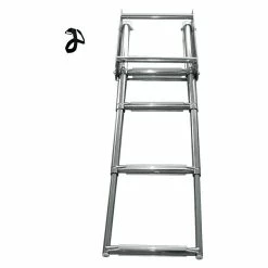 BAUHAUS Navyline Badeleiter Höhenverstellung: 405 Mm - 1.155 Mm, Anzahl Stufen: 3, Edelstahl, Klappbar