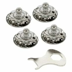 BAUHAUS Knopf-Set Für Tuch M 5, Messing, Vernickelt